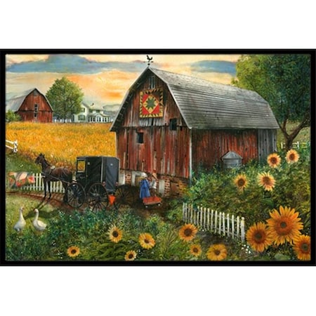 Carolines Treasures Carolines Treasures PTW2003MAT Sunflower Country Paradise Barn Indoor & Outdoor Mat; 18 x 27 in. PTW2003MAT